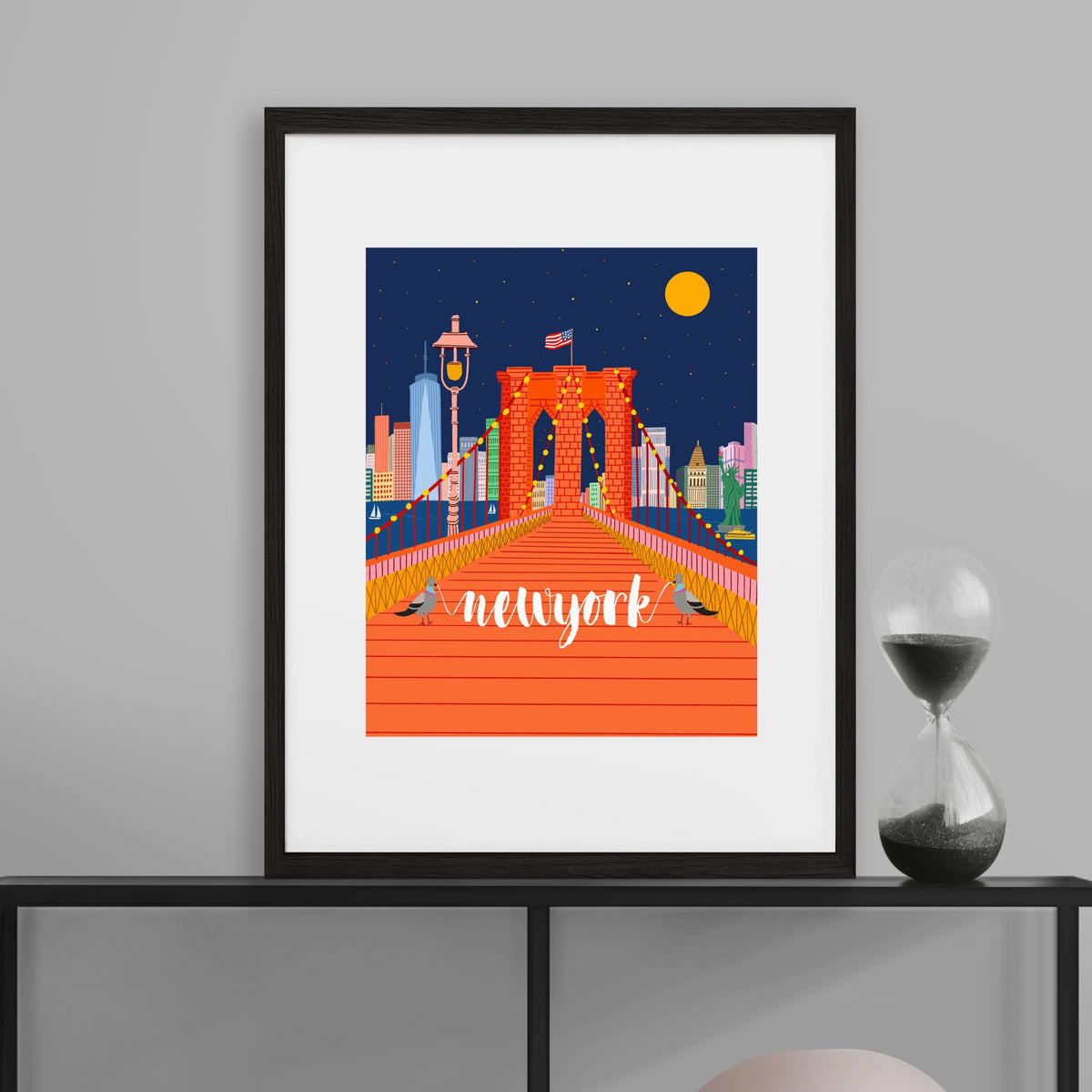 Brooklyn Bridge Art print/ Brooklyn Bridge/NYC art print/New York illu ...