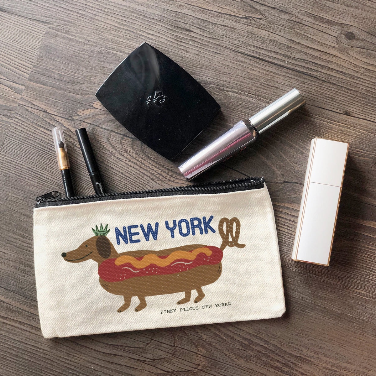 Hot Dog New York Cotton Canvas Pouch – PINKY PILOTS NEW YORK